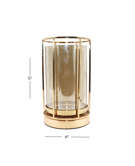 tube vase golden 12"hx 6"w china d316