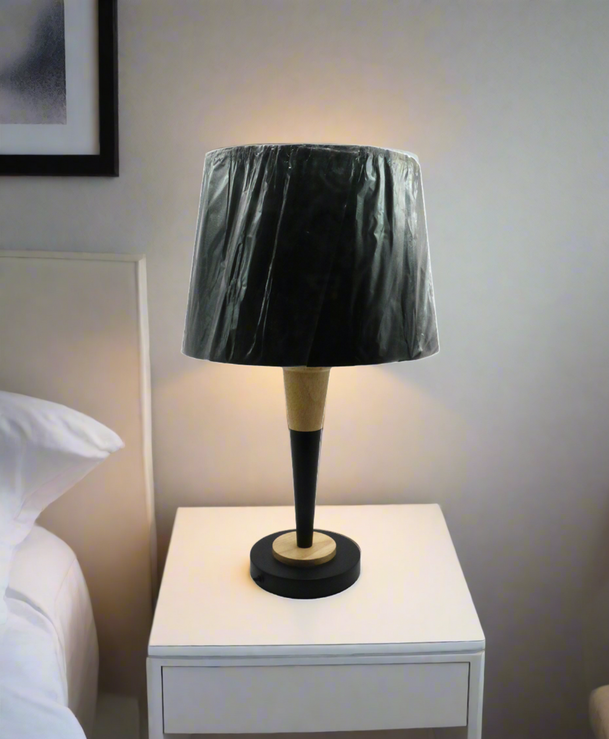 table lamp wood & metal 20.5"x12" china d759