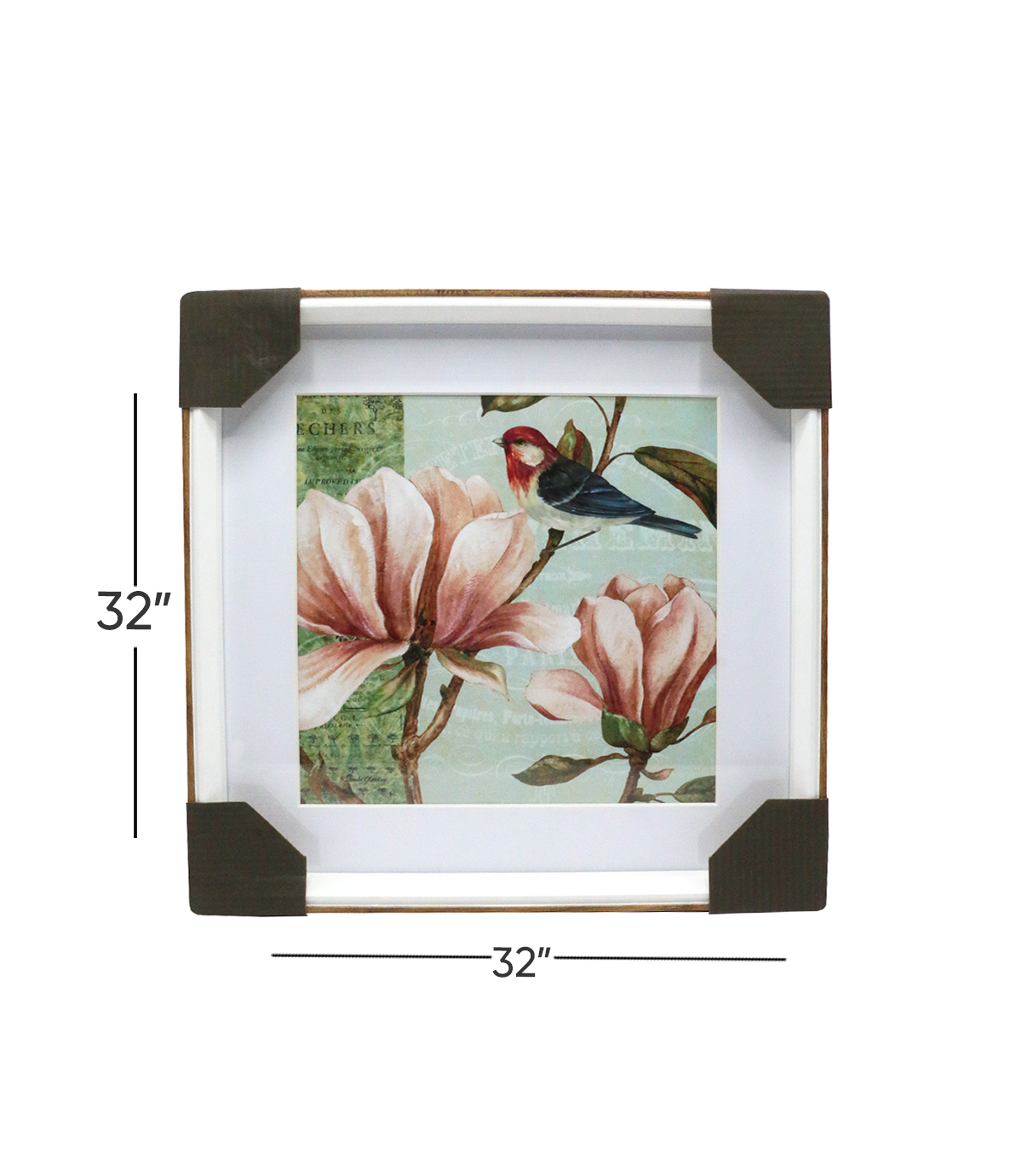 framed flower painting 32x32cm china d855