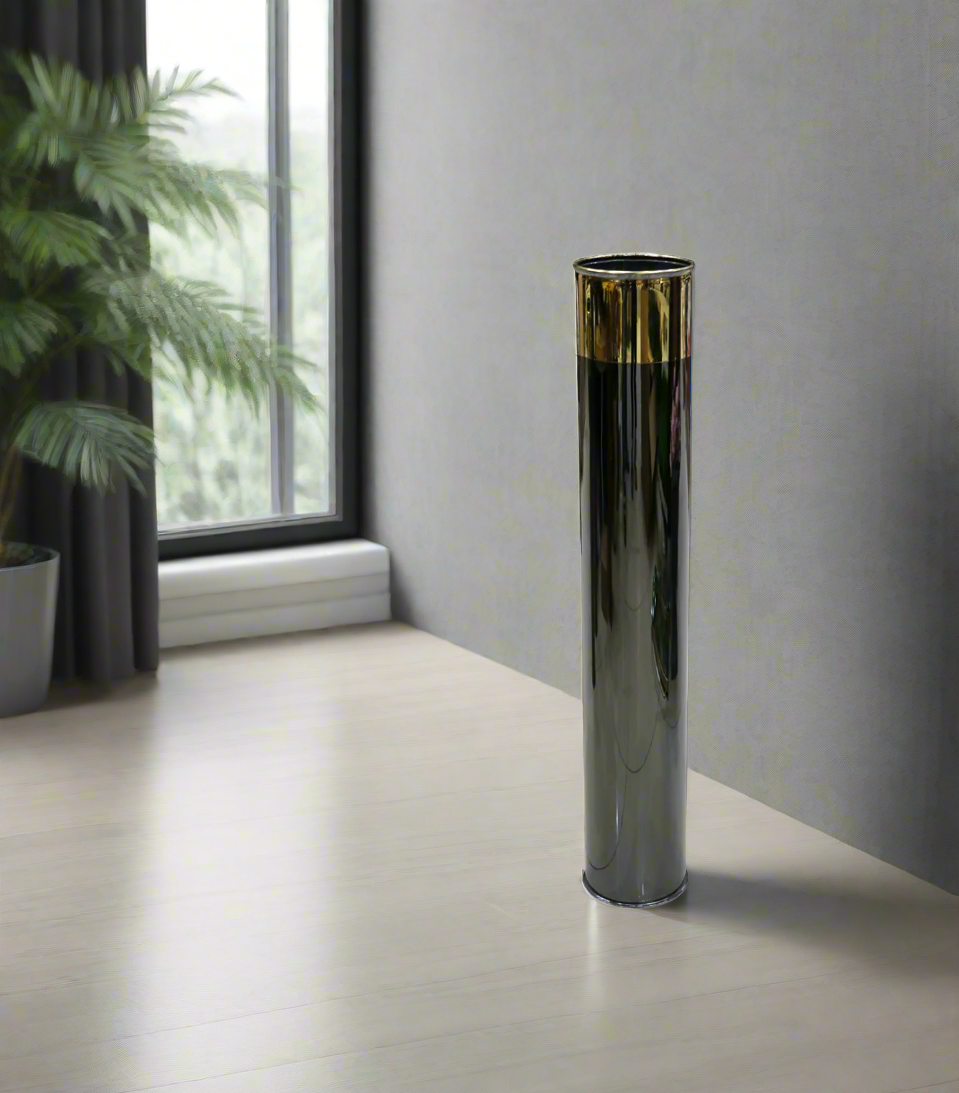 metal vase black medium 30"