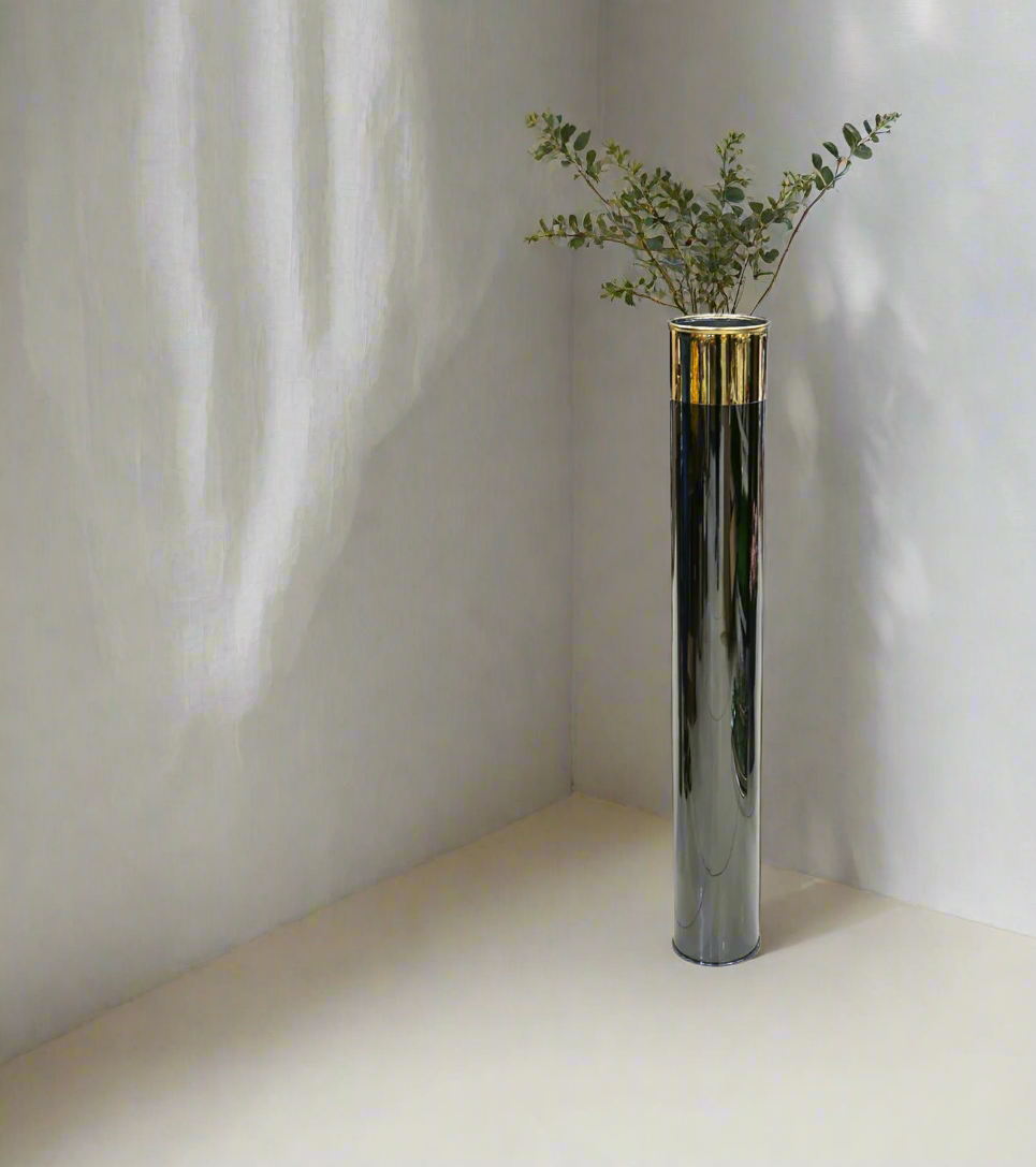 metal vase black large 36"
