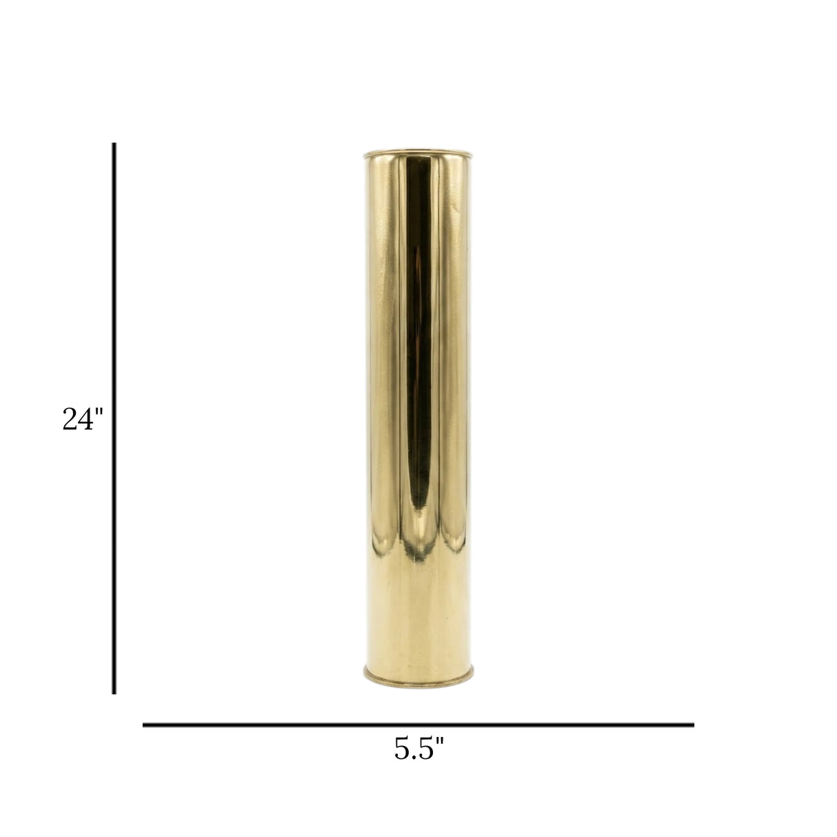 metal vase golden small 24"