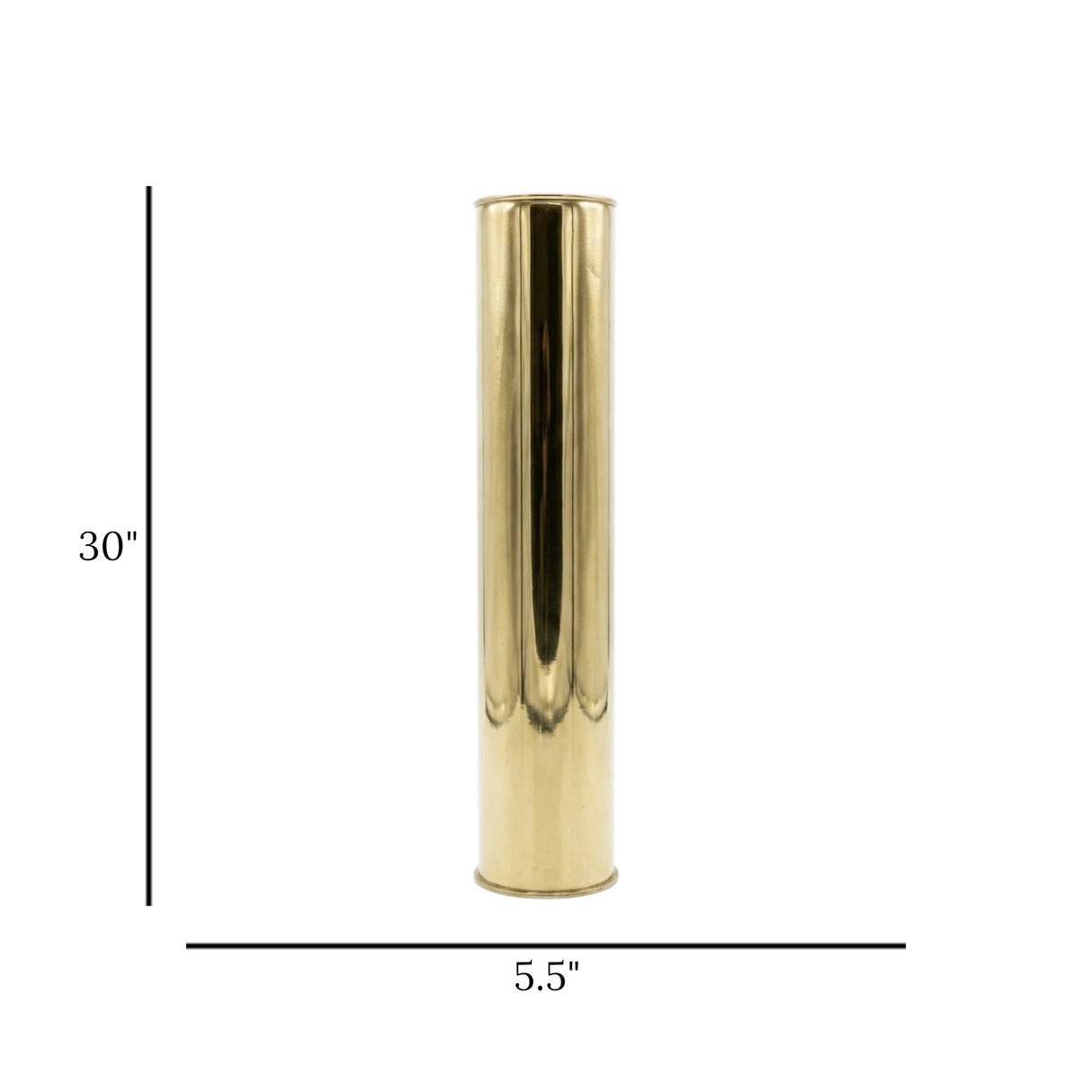 metal vase golden 30''x5.5'' 2449