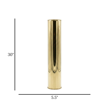 metal vase golden 30''x5.5'' 2449