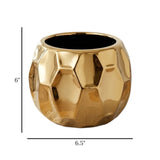 ceramic vase honeycomb golden large 6"x6.5" china