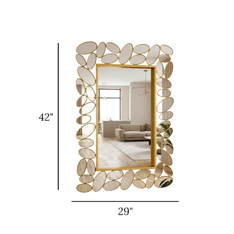 wall mirror stone shaped frame 42''x29'' china