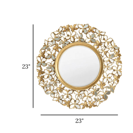 wall mirror butterfly frame golden 23'' china