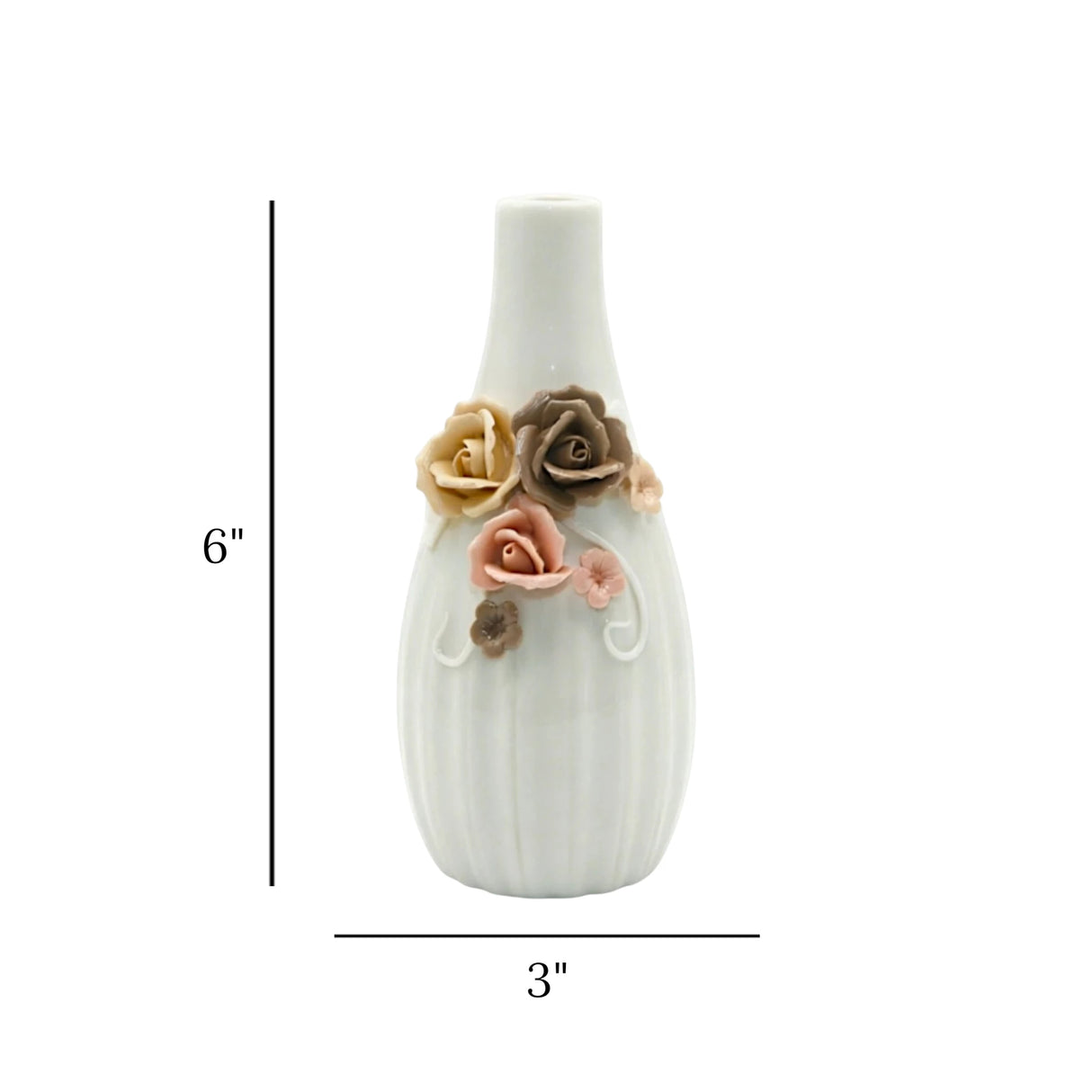 ceramic vase embosed 6''x3" china