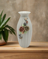 ceramic vase embosed 8''hx3.5" china d112