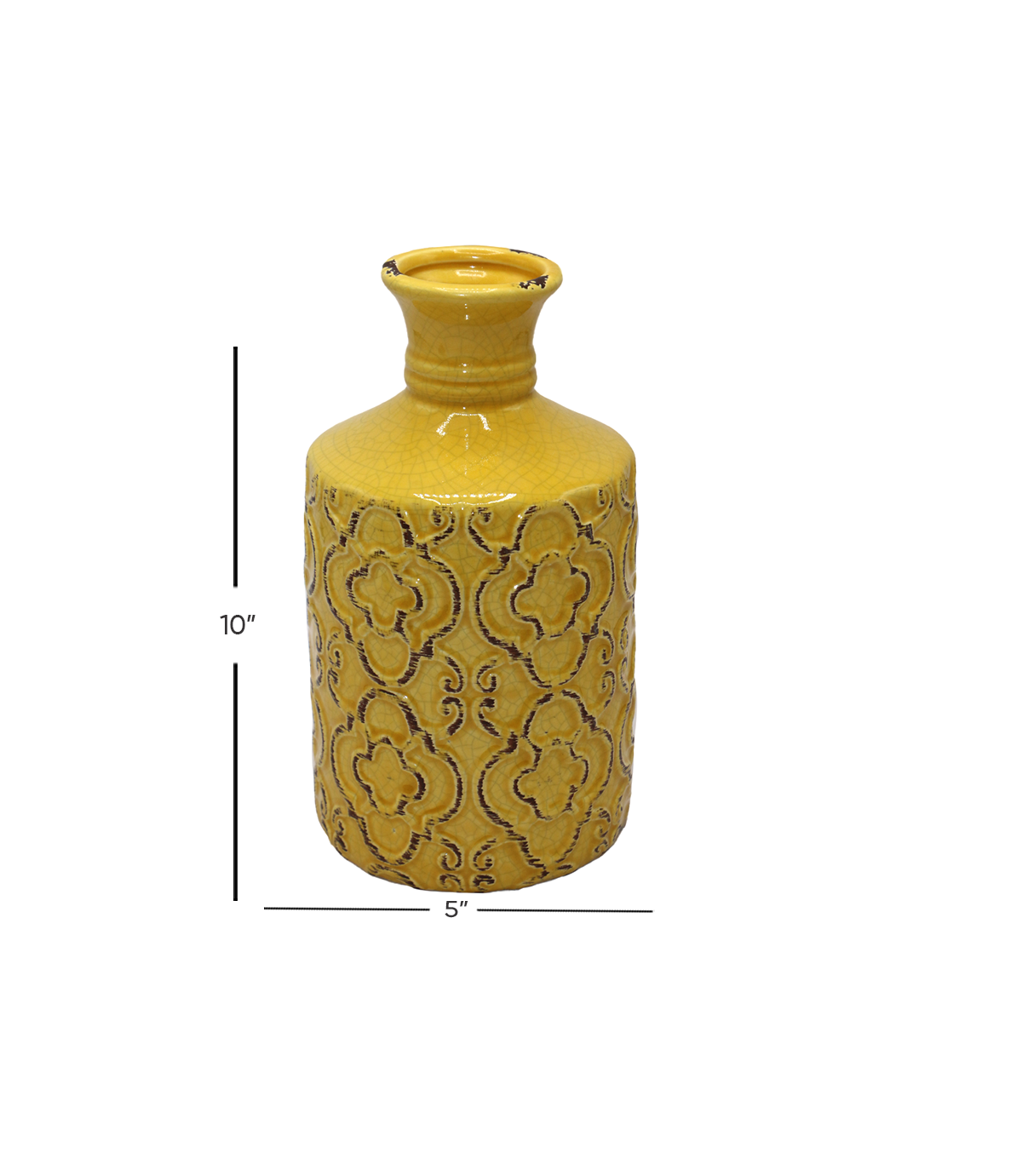 CERAMIC VASE WHITE 10''X 5" CHINA D120