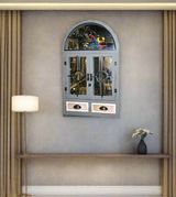 wood cut work wall decor window mirror 31''x19'' china 115