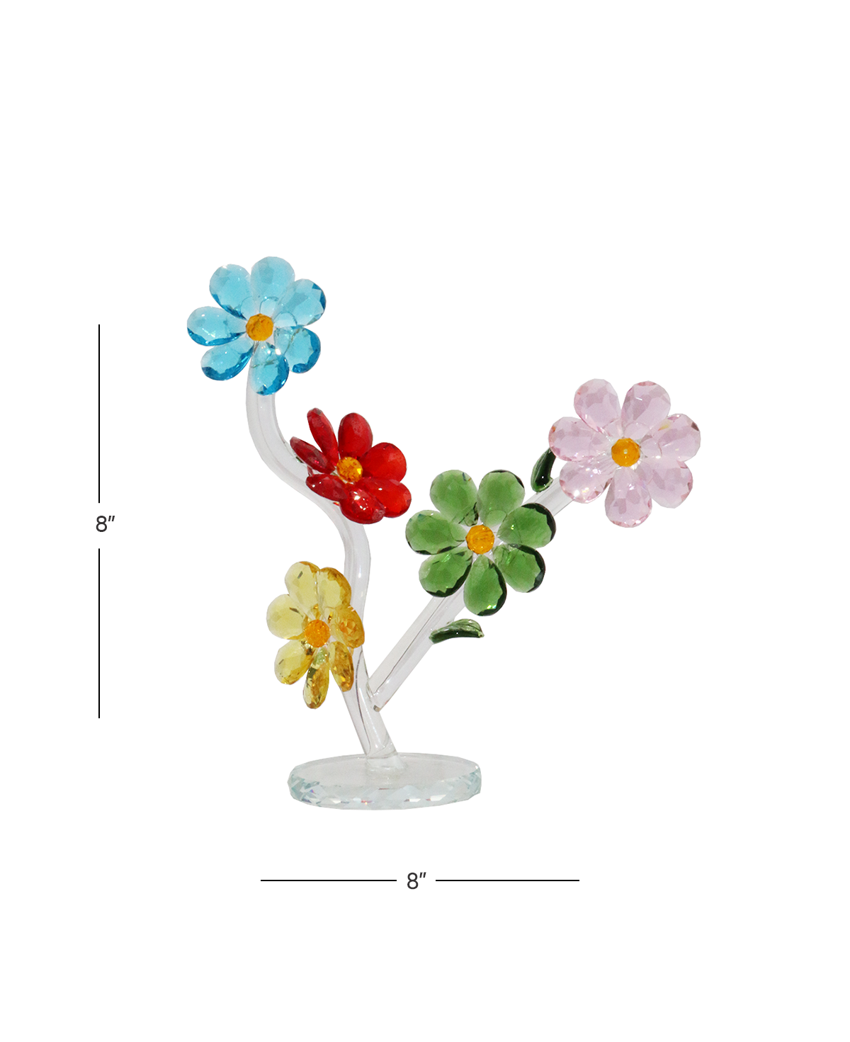 crystal flower multi color 8"x8" china d205