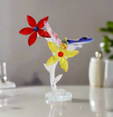 crystal flower multi color 9.75"x9" china 7609