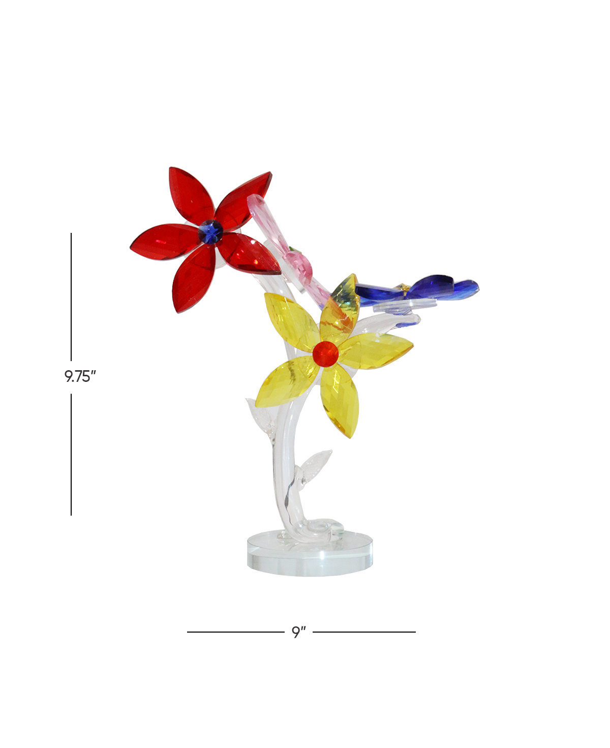 crystal flower multi color 9.75"x9" china 7609