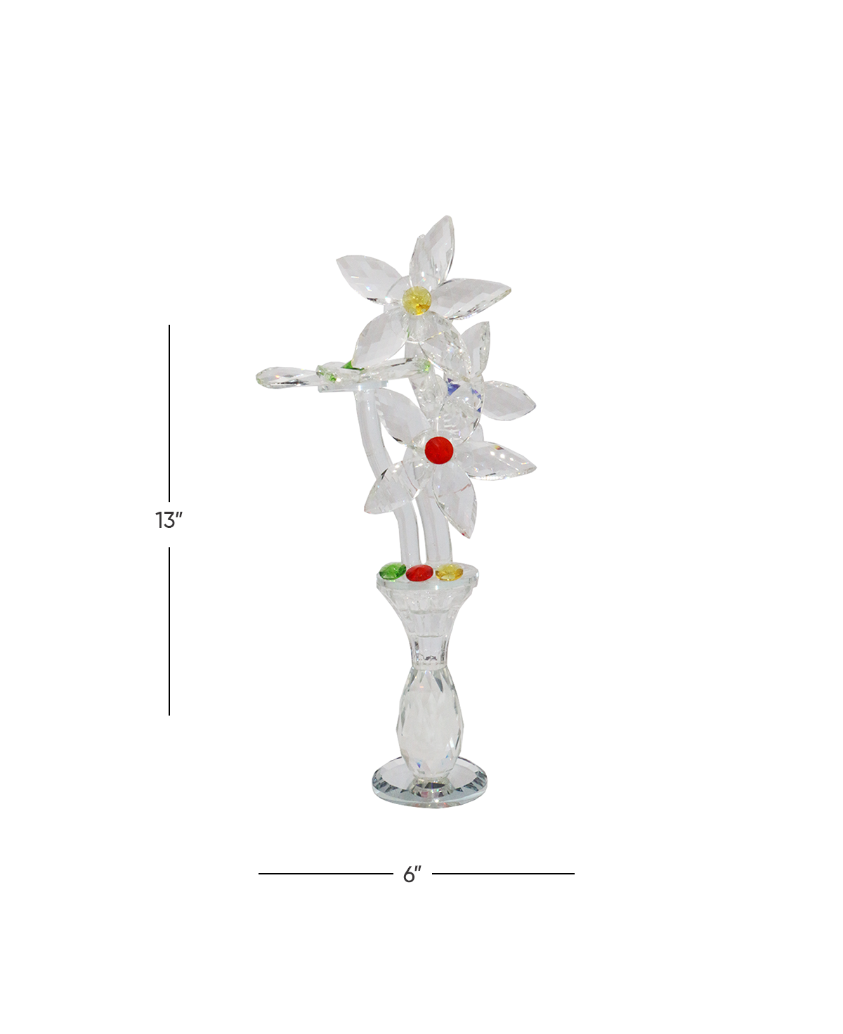 crystal flower 13"x6" china 8215