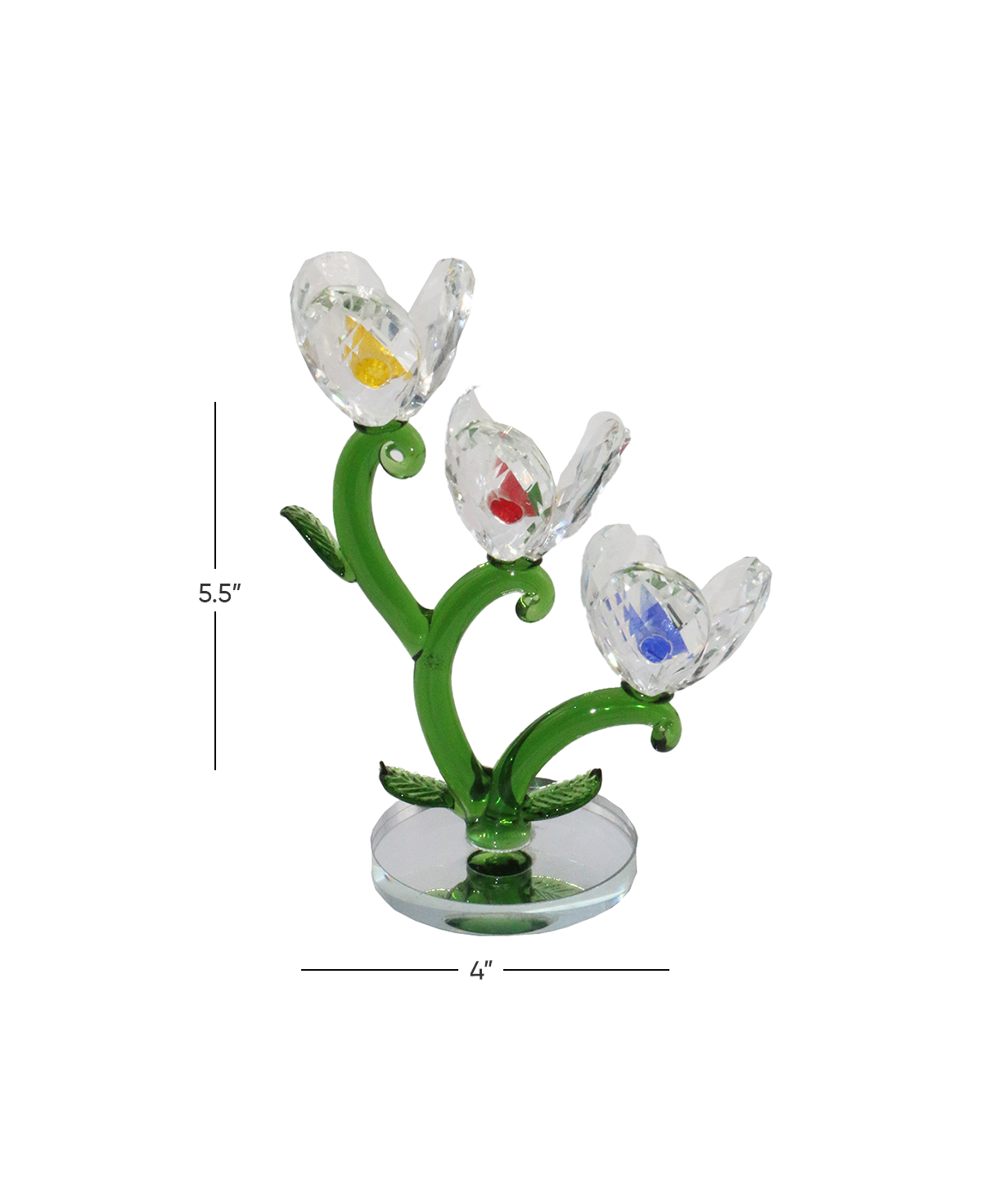 crystal triple flower 5.5"x4" china 29153