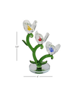 crystal triple flower 5.5"x4" china 29153