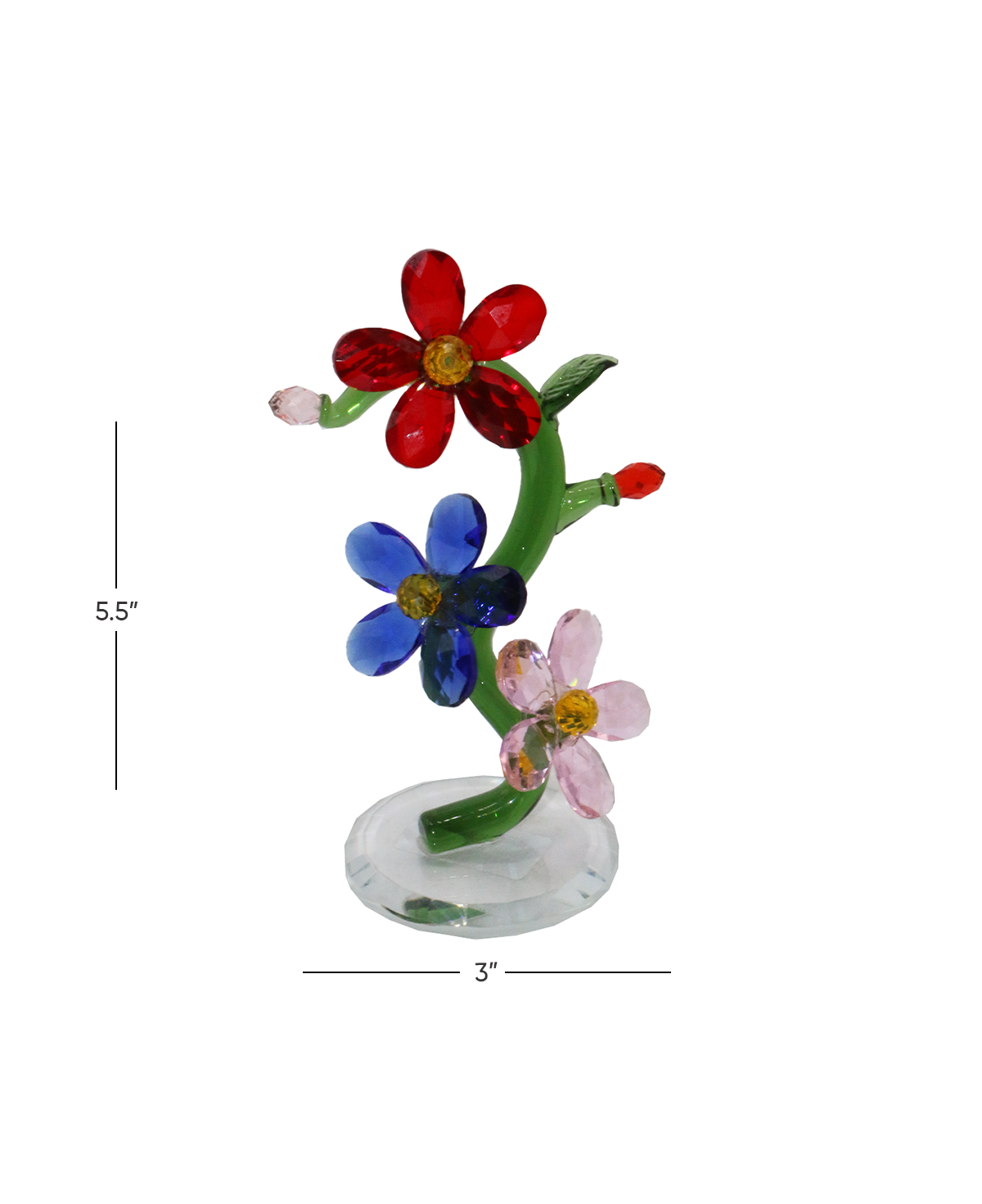 crystal multi 3 flower motive china 5.5"x3" 3160 china