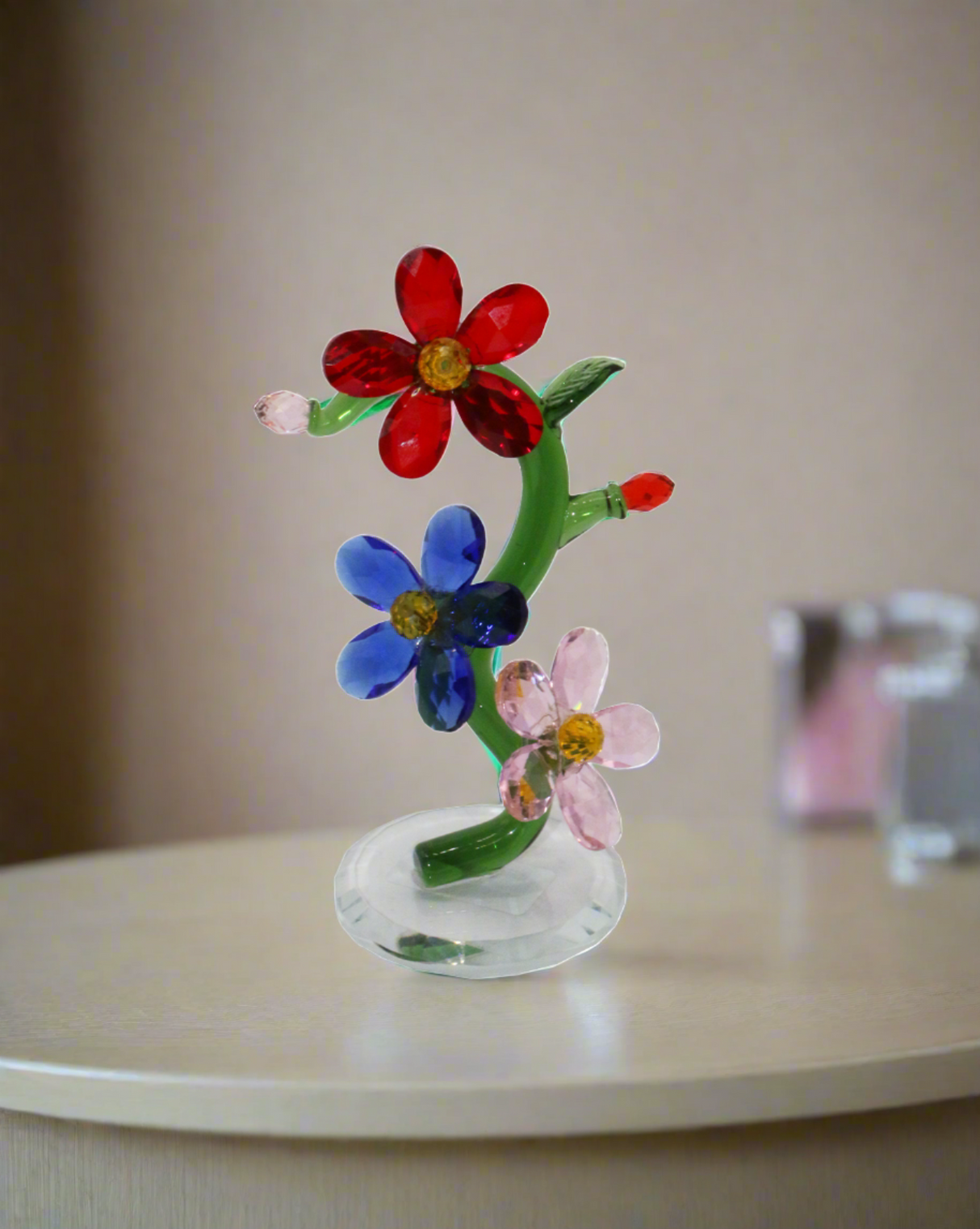 crystal multi 3 flower motive china 5.5"x3" 3160 china