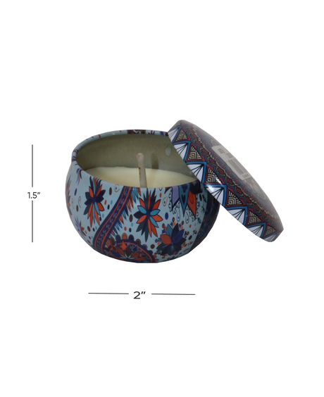 scented wax candle & tin jar 1pc357