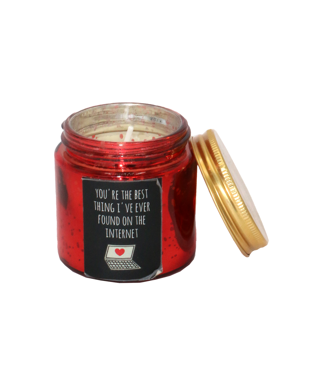 wax candle & jar red china d359