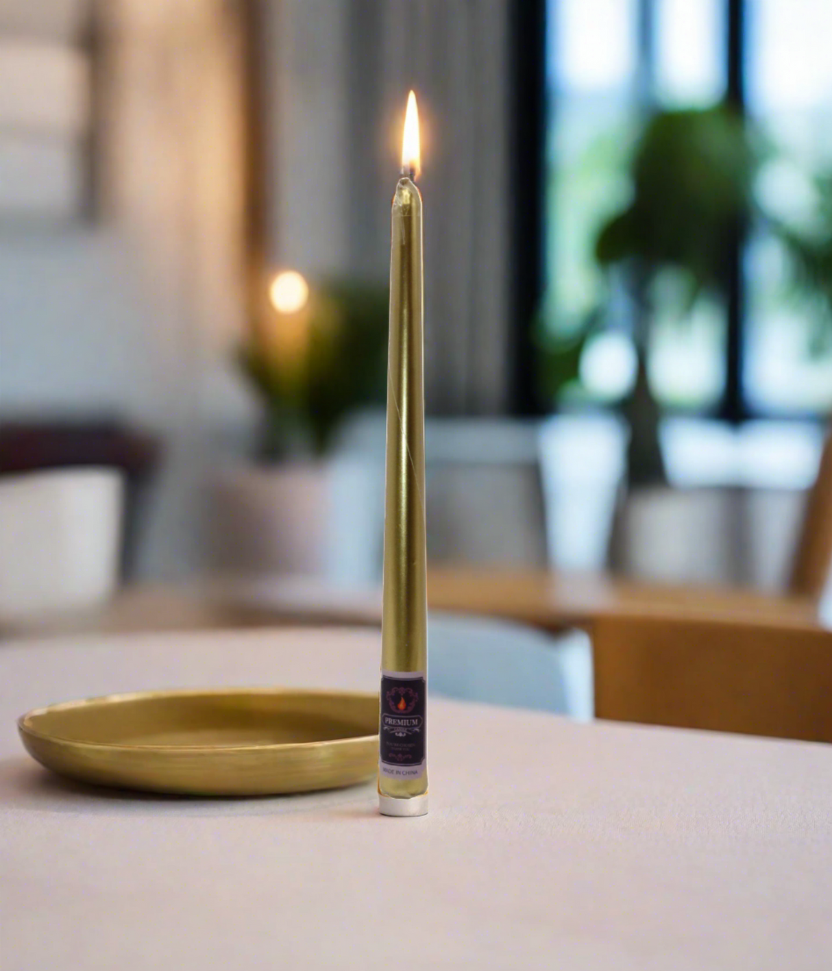 wax candle 1pc 10" silver  (min 6pc order)2225