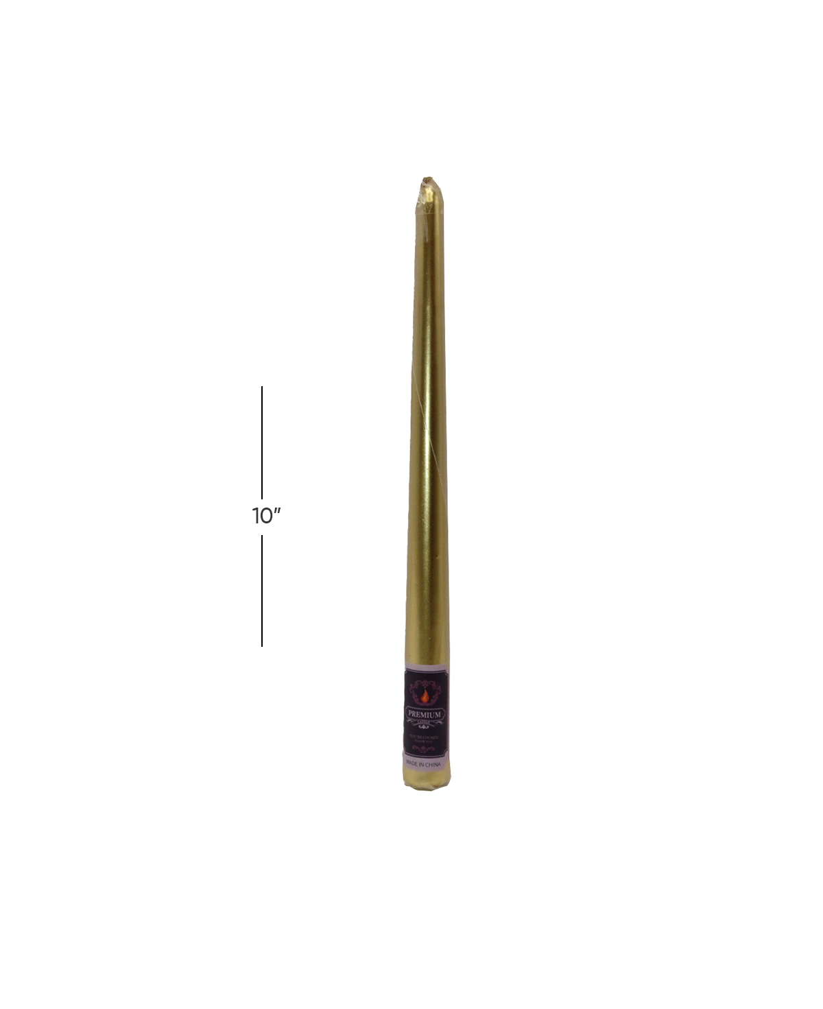wax candle 1pc 10" silver  (min 6pc order)2225