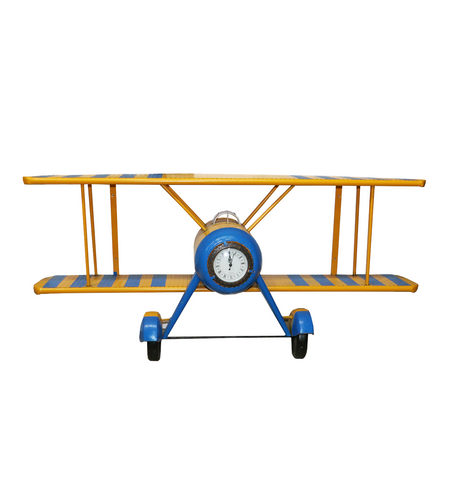 antique metal plane with shelf clock 22''x49'' china d560