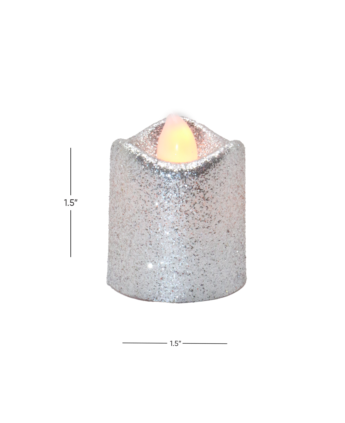 led mini candle glitter 1pc china 1.5"x1.5" (min 6pc order)