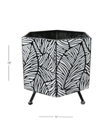 metal planter embossed leaves print 13''x14'' china d674