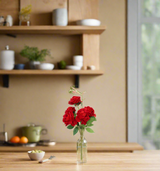 rose flower bunch red 18'' china 876-25