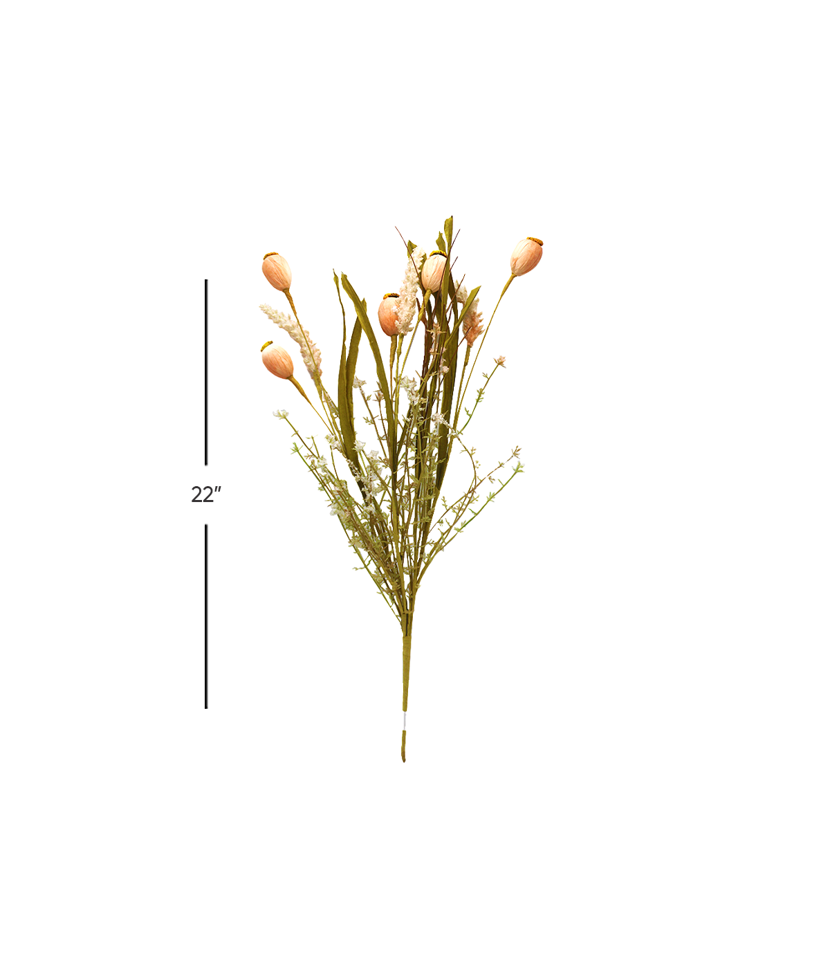 dry flower bunch bloom peach pink 22'' china 876-17