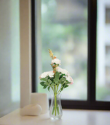 rose flower bunch white 18'' china 876-26