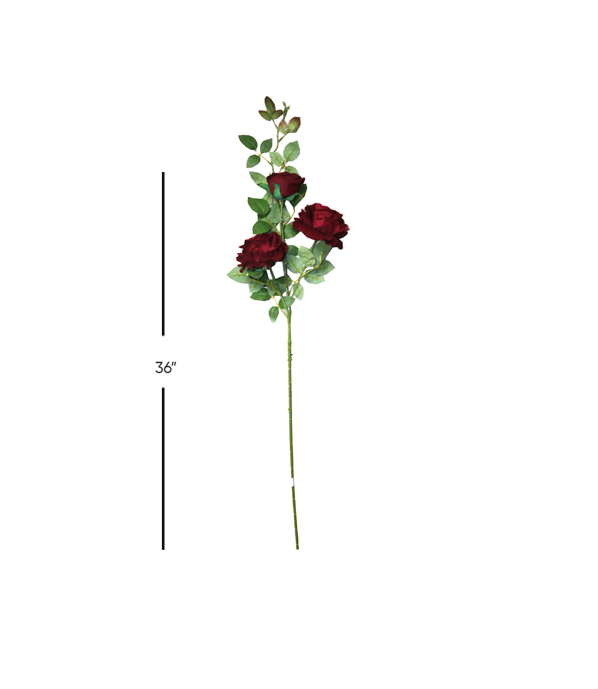 rose flower maroon branch 36'' china 876-41