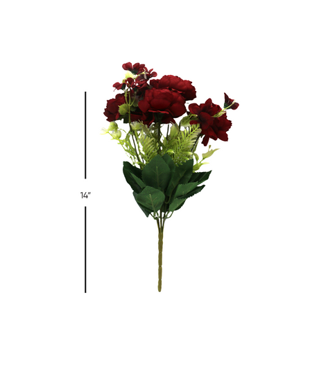 flower bunch maroon color 14'' china 876-48