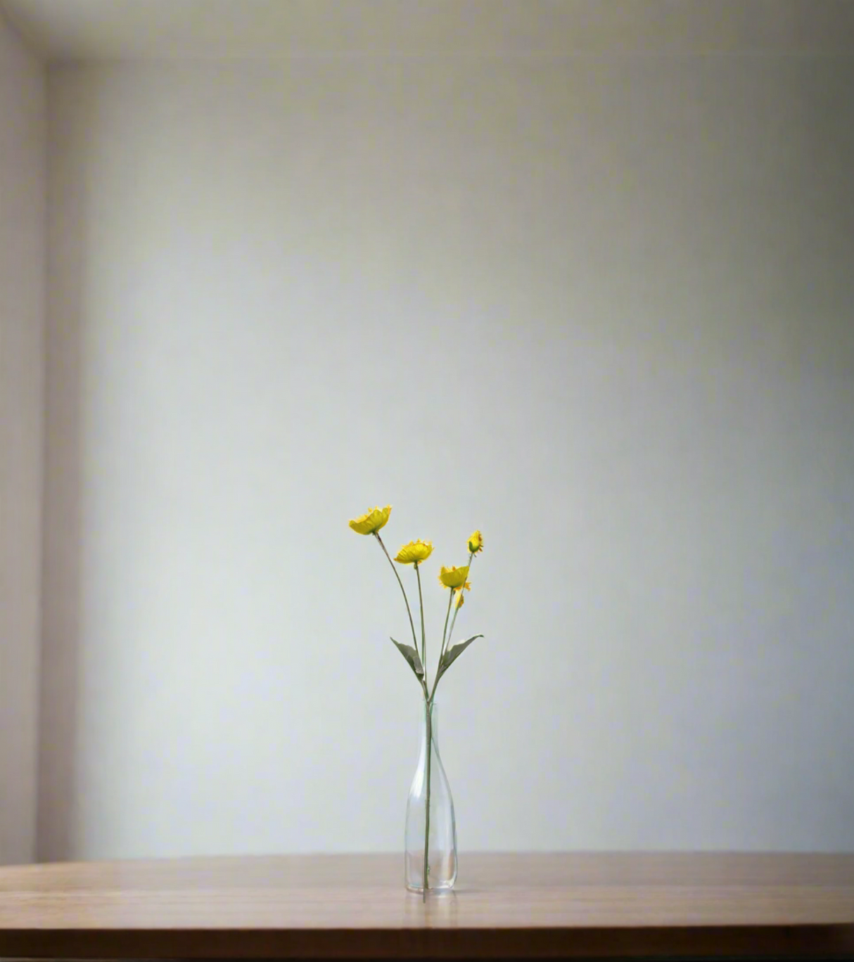 yellow poppy flower branch 23" china d304