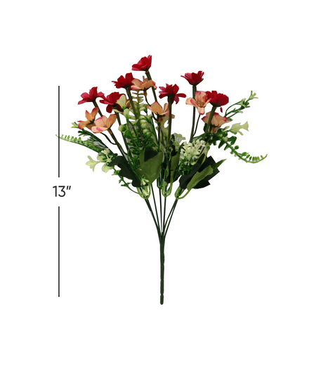 2 tone peach & pink flower bunch 13" china d312