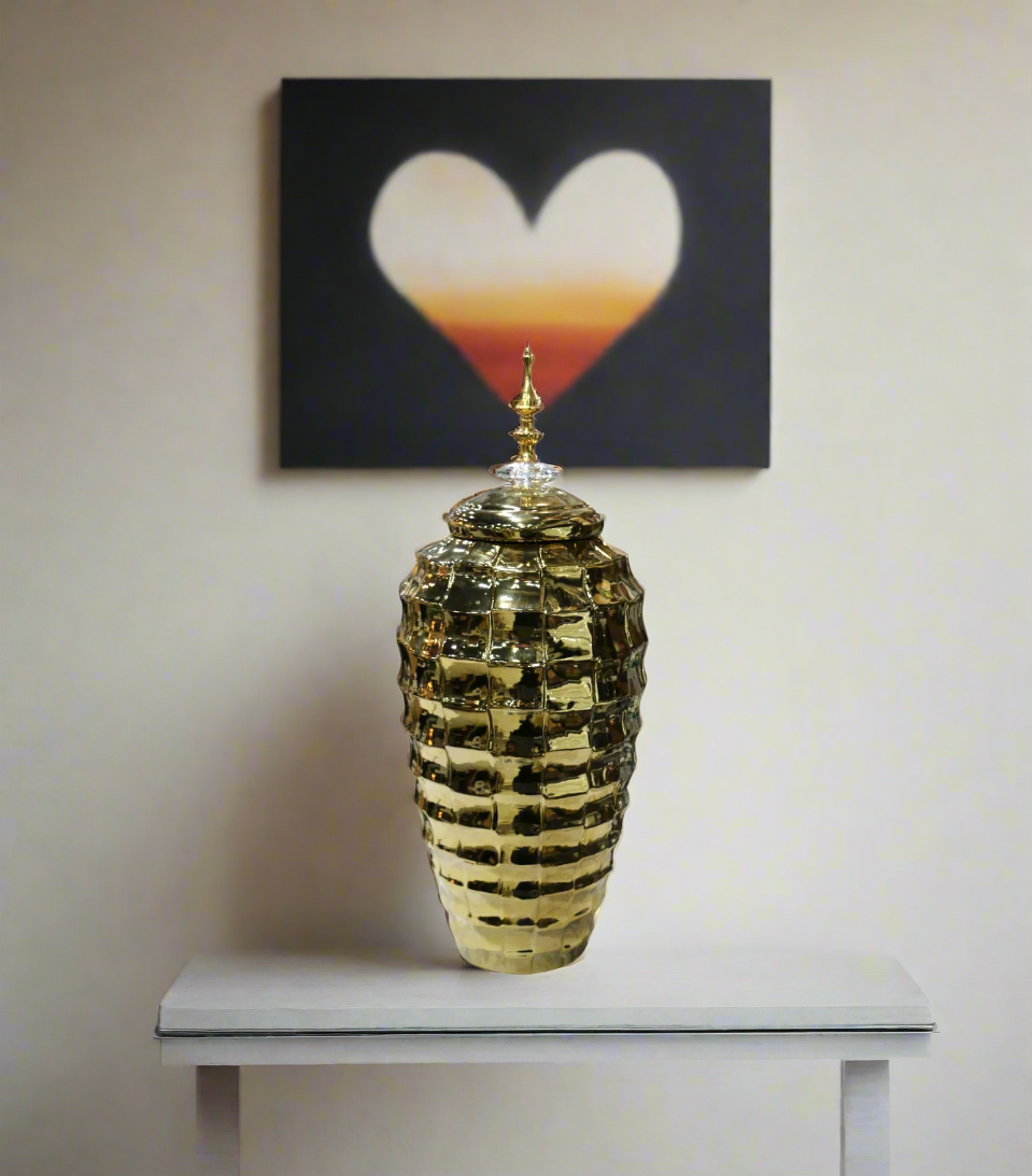 ceremic candy vase golden l