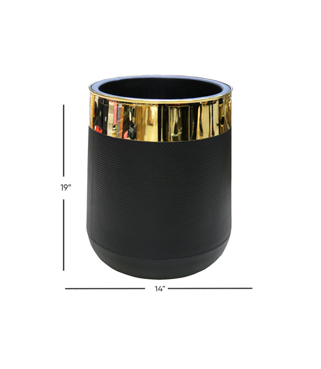 planter fiber golden patti black 19"x14" d553