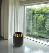 planter fiber golden patti black 19"x14" d553