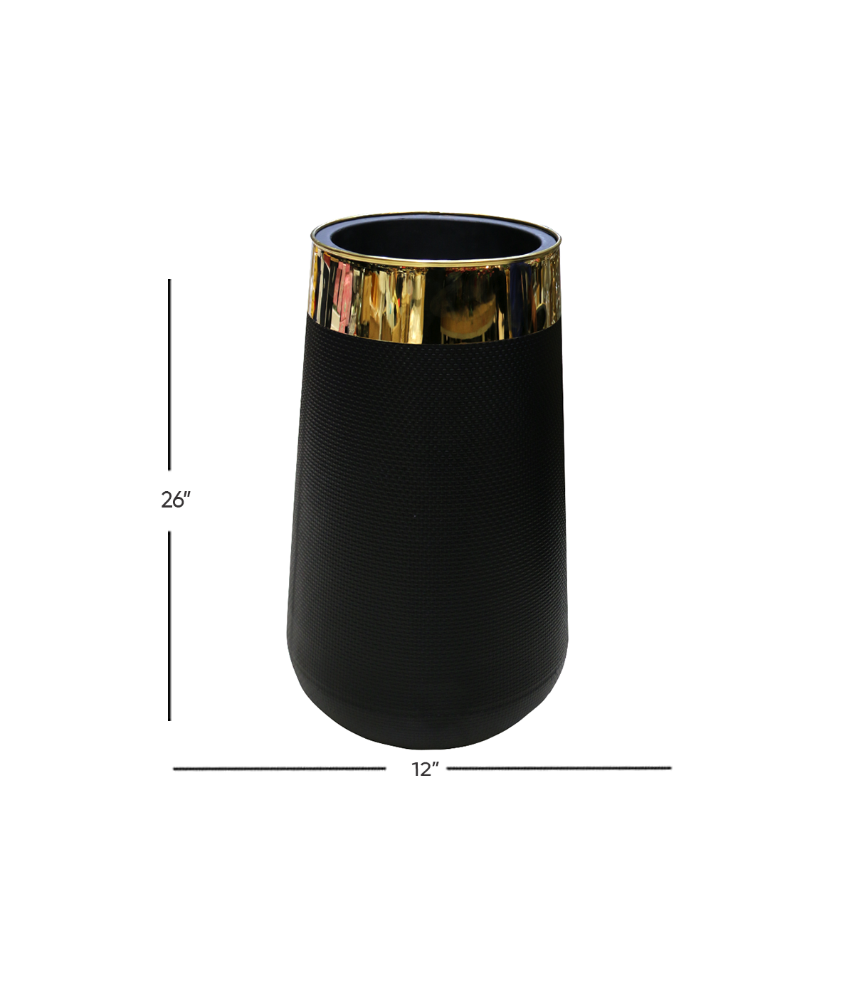 planter fiber golden patti 26"x12" black d643