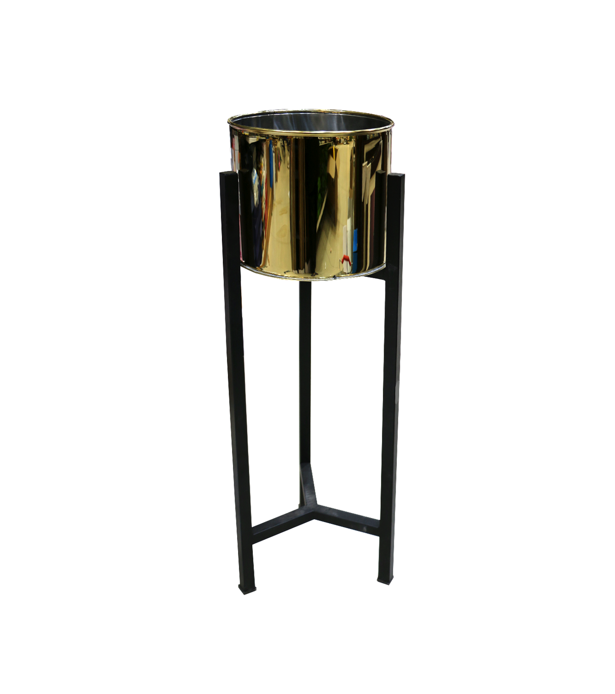 metal planter golden with stand medium