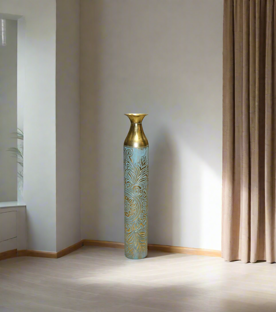 metal vase large 34''x6'' d941 china