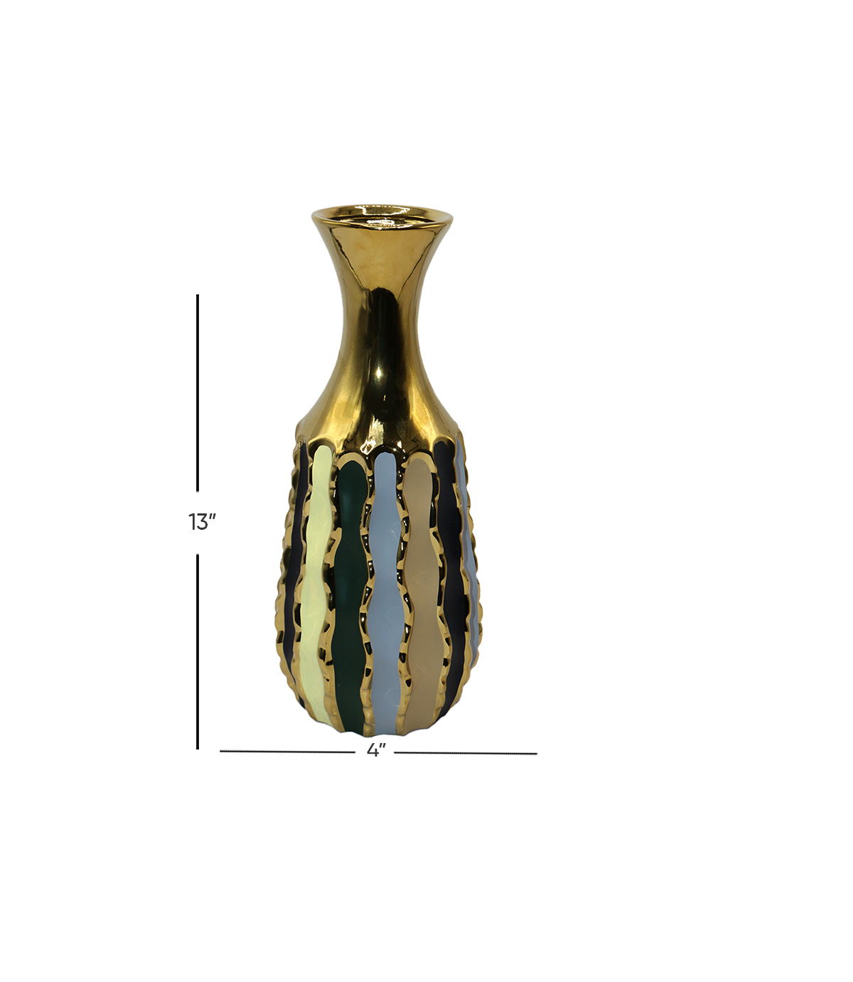 ceramic vase woody 13"x 4" china d978