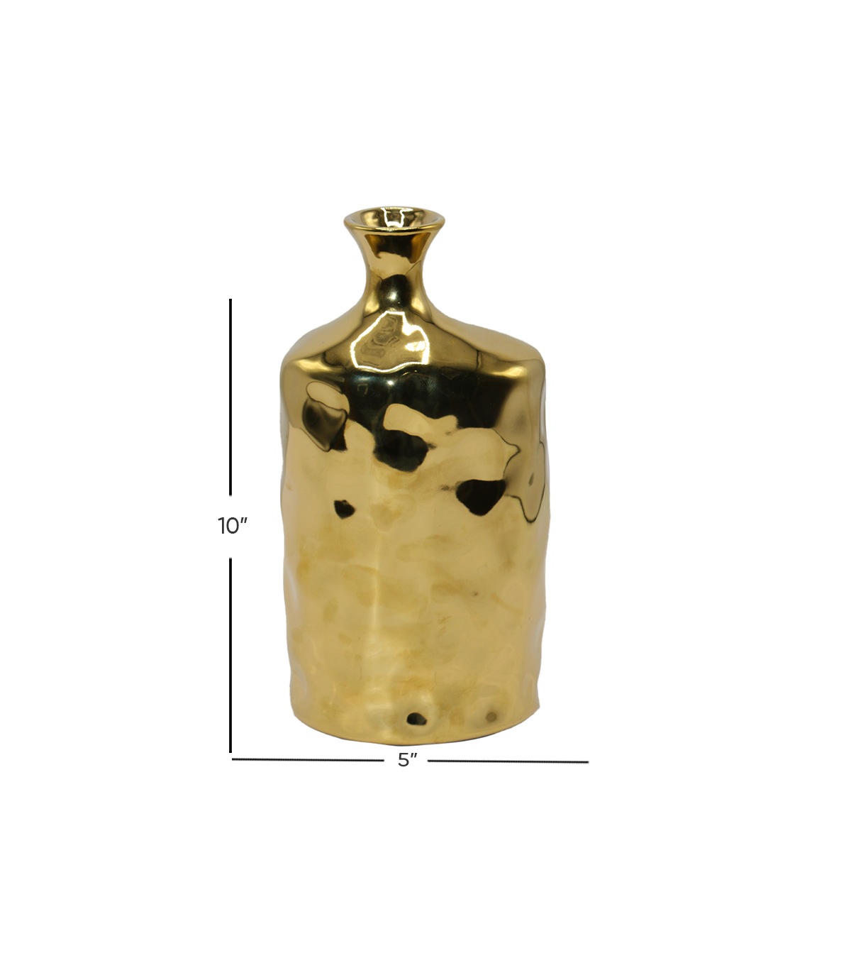 ceramic vase golden lines 10"x 5" china d987