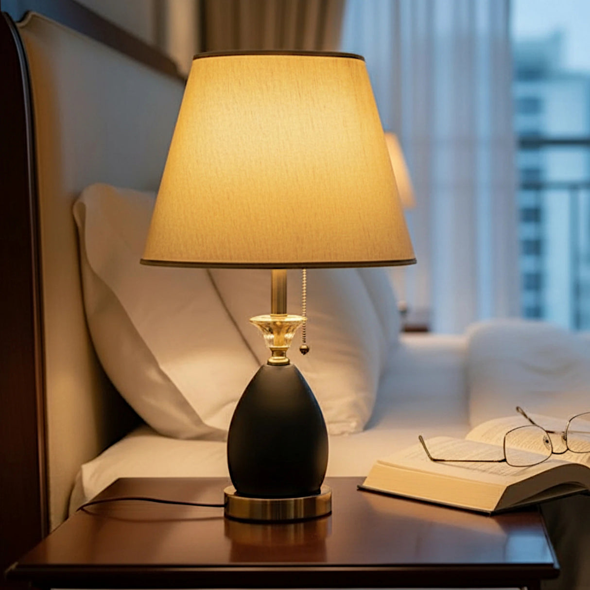 table lamp crystal champagne small mcl140 " 19.5x12"