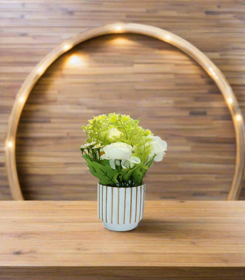 white flower with ceramic pot china