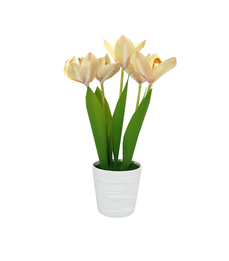 yellow flower with plastic pot china 133-14
