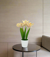 yellow flower with plastic pot china 133-14