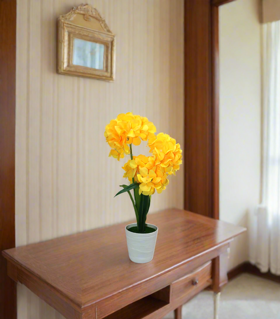 yellow flowe with plastic pot china 05-13
